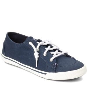Sperry Dark Blue Canvas Shoes with White Laces